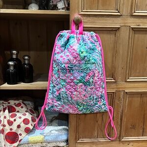 NWOT Lilly Pulitzer Drawstring Backpack in Banana Split Pattern